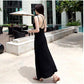 Pofulove Summer Spaghetti Strap Dress backless elastic cotton Long Maxi Dress beach party dress