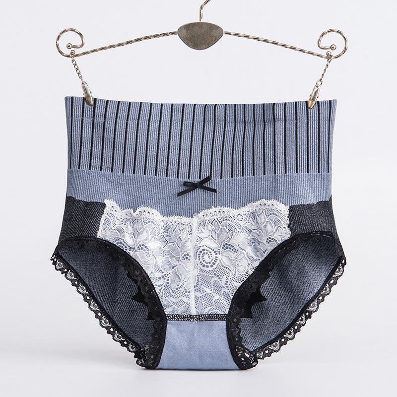 5Pcs/Set Women's Breathable Skin-friendly Lace Panties Soft Seamless Underpants Elastic High-waist Comfortable Cotton Crotch Briefs