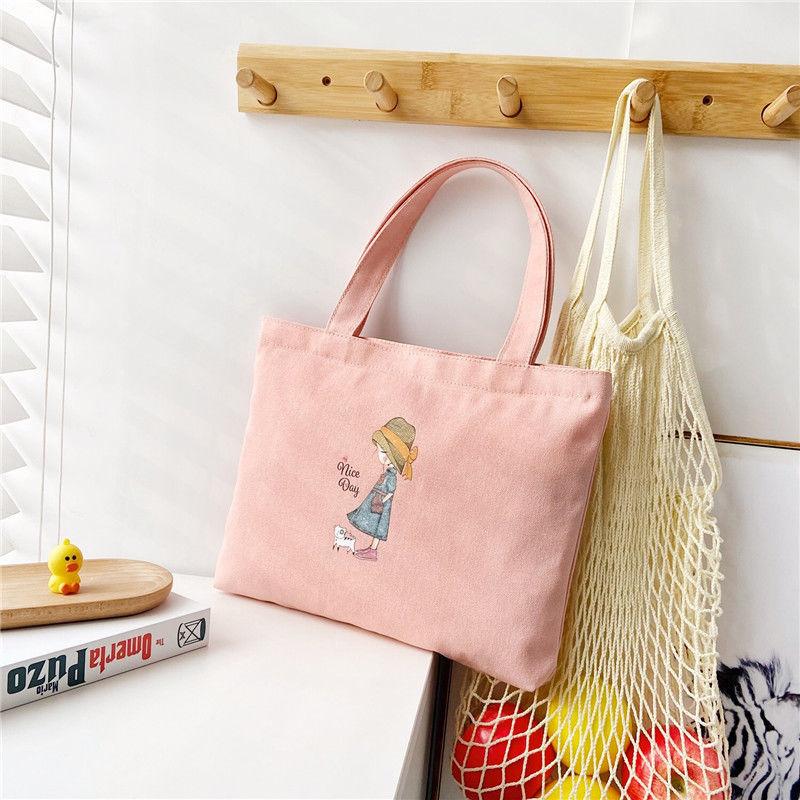 Portable Canvas Bag Women's Single Shoulder Diagonal Cloth Bag Literature and Art Students Korean Lunch Box Bag Small Cloth Bag