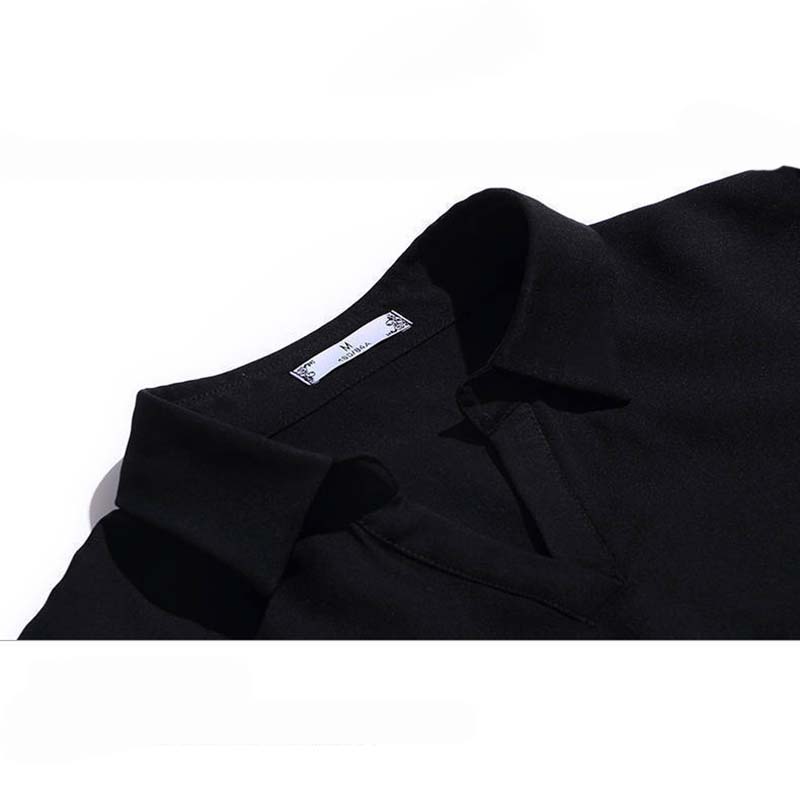 Chiffon Shirt 2022 Summer Black Short-sleeved V-neck Top Cover Belly Plus Size Women's Korean Mesh Blouses V Neck Lapel Tops Pullover Blouse Shirts