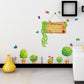 Flowerpot combination wall sticker removable glass window bedroom waterproof green spring wallpaper
