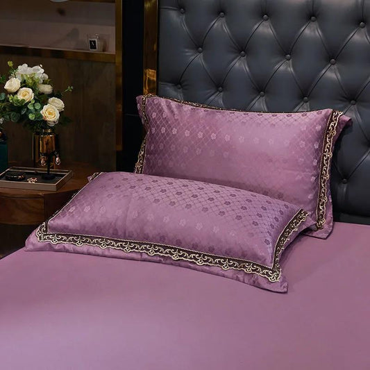 Pillowcases A Pair of Pillowcases 2 European-style Satin Pillowcases Student Dormitory Single and Double 48*74cm