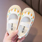 Children's Breathable Canvas Shoes Girl's Casual Canvas Single Shoes Anti-slip Soft Sole Baby Cartoon Fruit Print Canvas Shoes
