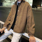 Men's Light Velvet Fabric Windbreaker Coat Loose Retro Long Sleeve Warm Solid Color Coat Fabric Comfortable Breathable Thin Coat
