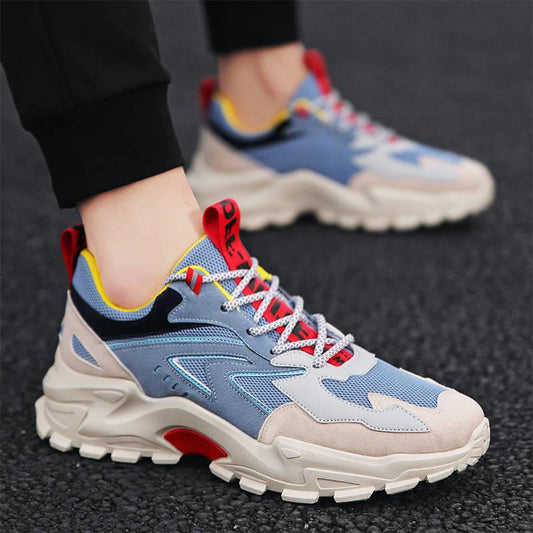 Clunky Shoes for Men Lace Up Thick Sneakers Increase High Anti-slip Casual Sports Shoes for Lovers