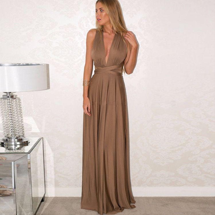 Sexy Women Bandage Long Party Multiway Swing Dress Convertible Infinity Robe Bridesmaids Boho Dress