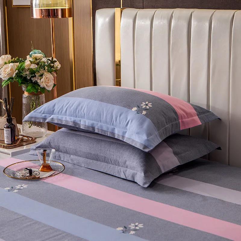 Pure Cotton Pillow Case Thickened Brushed Double Pillow Case Cotton Pillow Skin 48x74 One Pair Pack