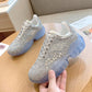 Designers Chunky Sneakers Platform Silver INS Fashion Women Lace Up Casual Shoes Brand Woman Sports Trainers Dad Shoes