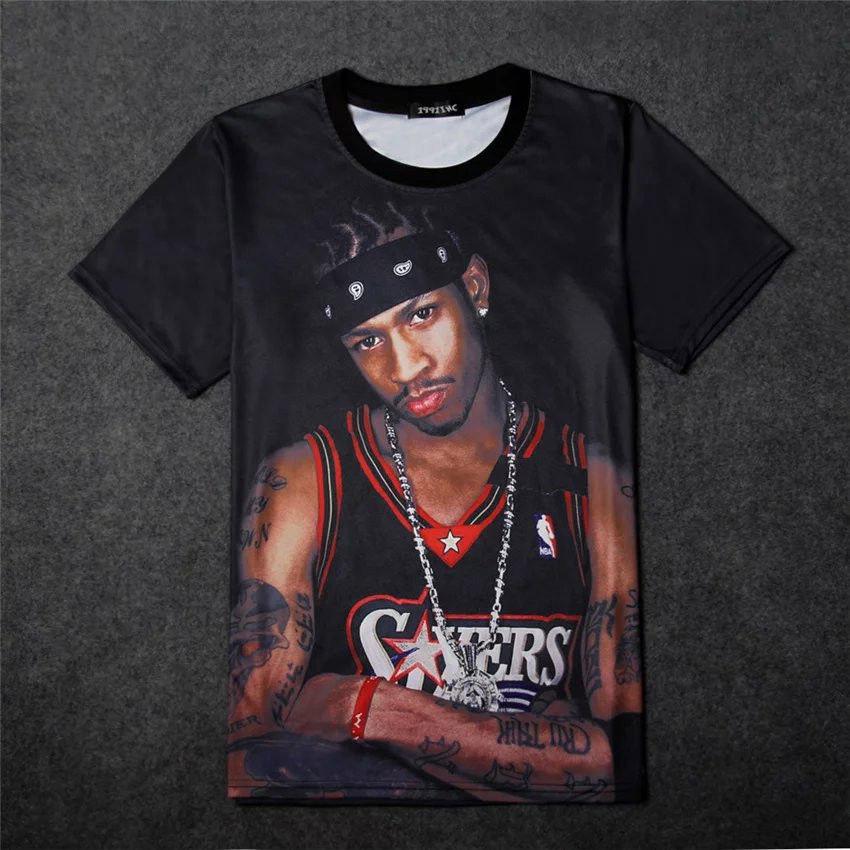Basketball star T-shirt large size basketball clothes men's summer 3D printed short-sleeved T-shirt