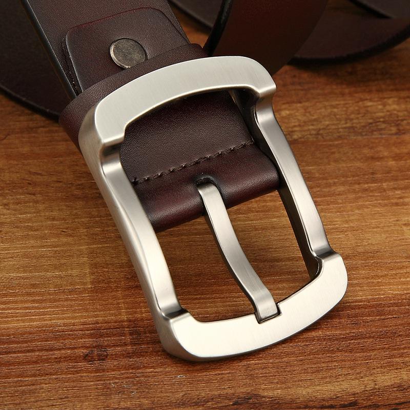 Men Waistband Casual Dress Leather Pin Metal Buckle Belt Black Brown Strap
