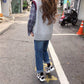 Pofulove Spring Autumn Korean Vest Knit Sweater V-neck Loose Vest Sweater Female Students Lazy Top
