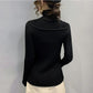Ruffled Half Turtleneck Sweater Women  Autumn  Winter Wear Lace Style Self-cultivation Hollow Knit Bottoming Shirt Top