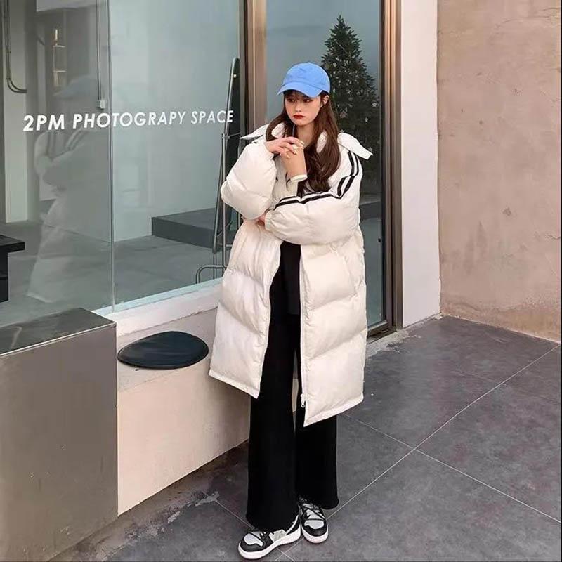 Quilted Jacket Autumn and Winter Korean Style Loose Large Size Thinner Mid-length Coat