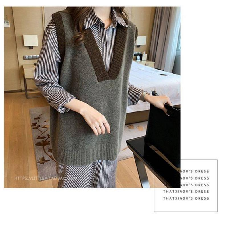 Vests Women Patchwork Style High Quality Knitted All-match Retro Pullover Leisure Women Sweater Vest