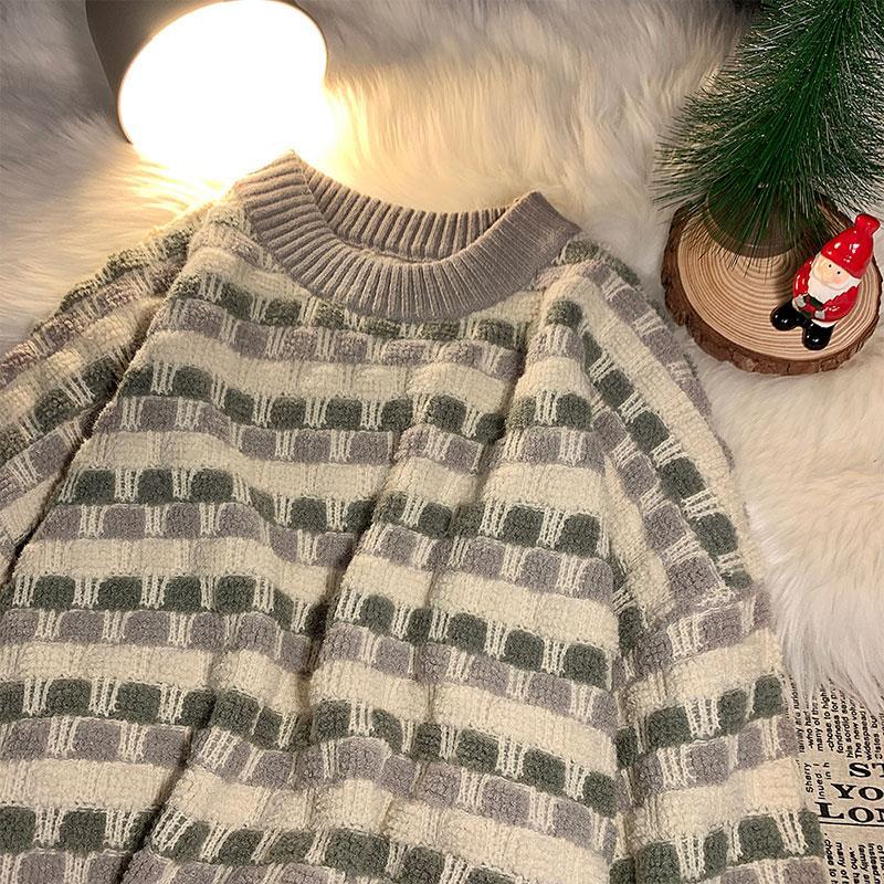Autumn and Winter New Printed Sweater Men's Korean Style Trend Personality Wild Loose Sweater