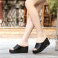Sandals and Slippers Women Wear Thick-soled Waterproof Platform High-heeled Slope-heeled Slippers for Female Students In Summer