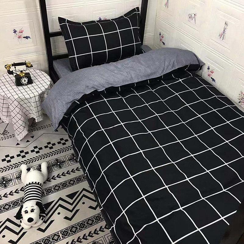 Nordic Simple Bed Three-piece Quilt Cover Sheet Student Dormitory Bedding Set