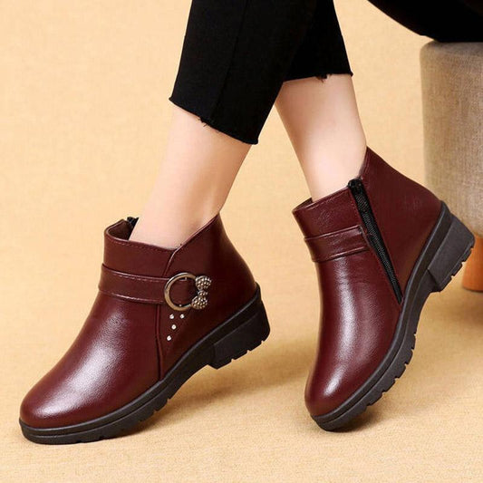 Winter Fleece Non-slip Soft Bottom Warm Cotton Shoes Comfortable Flat Snow Boots Women's Shoes