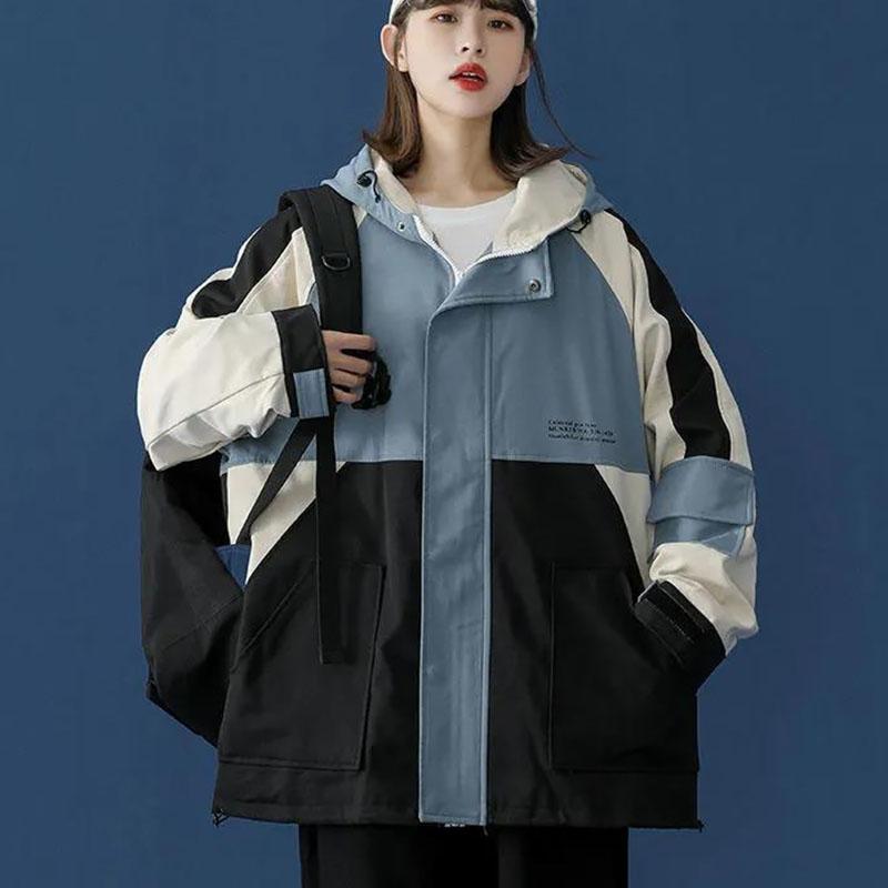 Large Size Women Jacket Spring Hooded Coat Casual Loose Windbreaker Comfortable Top for Youth