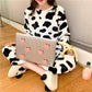 Women's Autumn and Winter Coral Velvet Thick Pajamas Flannel Plus Velvet Outer Wear Home Service Suit