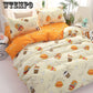 4Pcs Concise Bedding Set Duvet Cover Sets Linen Bed Sets Rose Include Bed Sheet