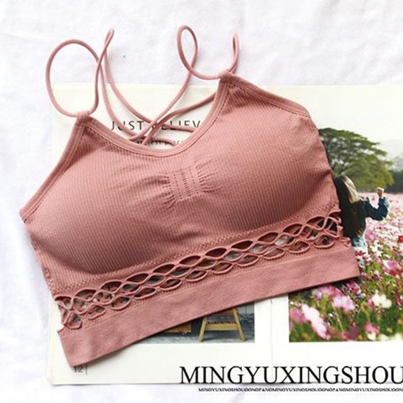 Beautiful Back Wrapped Chest Sexy Hollow Yoga No Steel Ring Underwear Girls Underwear Suspenders Small Vest Yoga Vest Small Chest Underwear