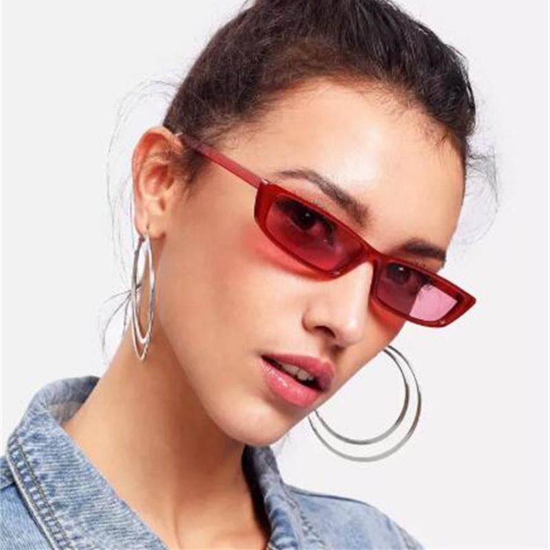 small Rectangle sunglasses square black plastic hinge Fashion Men Clear Red glasses acetate Shades 2