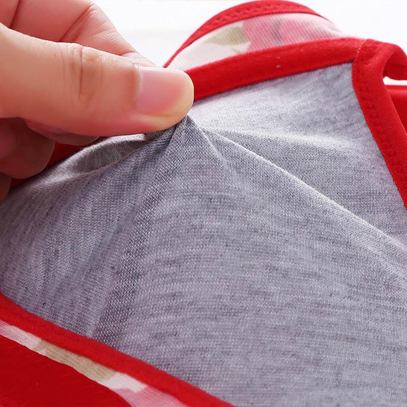 Ladies Anti-mite Antibacterial Rose Pattern Large Size Anti-sagging Breast No Steel Ring Gathering Thin Soft Breathable Shaping Adjustment Bra