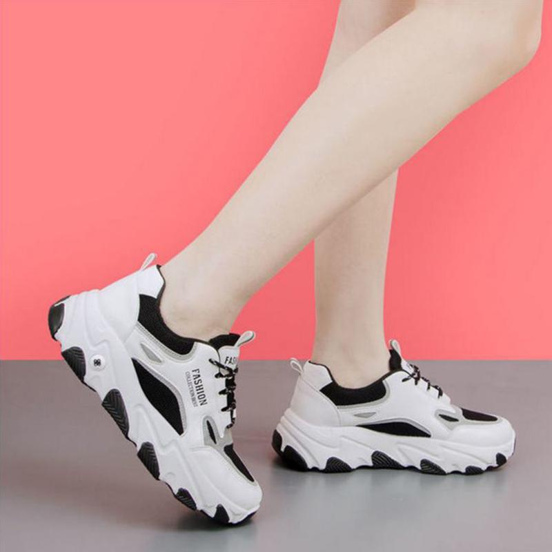 Sports Shoes Women Spring Summer Thick-soled High-rise Platform Sneakers All-match White Shoes Travel Shoes