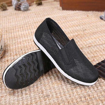Black Cloth Shoes Men Casual Comfortable Flat Canvas Shoes