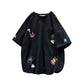 Cartoon Trend Short-sleeved T-shirt Male Student Tide Summer Five-point Sleeve Loose Top Teenager