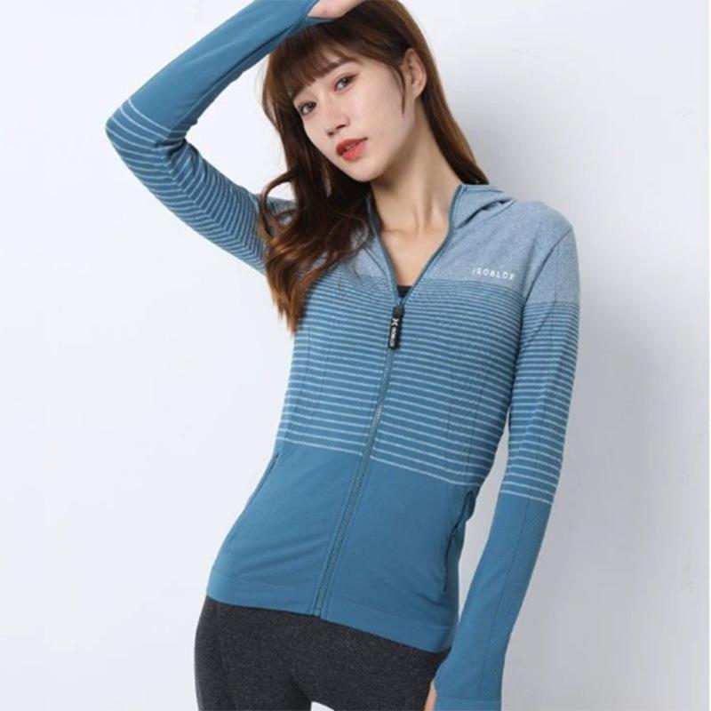Hooded Cardigan Slim Fit Yoga Clothes Women's Long-sleeved Professional Sports Jacket Morning Running Outdoor Fitness