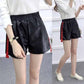 Fat MM Autumn and Winter Wear Plus Size Women's PU Leather Shorts Women's High Waist Thin Wild Wide-leg Boots and Pants