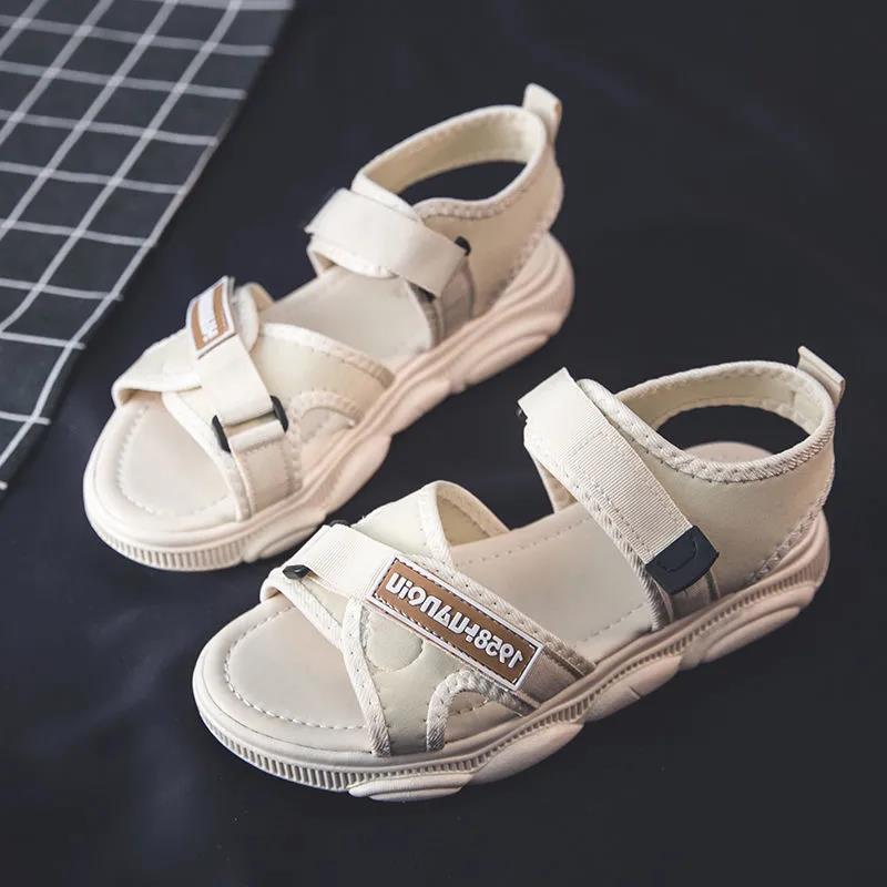 Sports Sandals Women's Soft Sole Lightweight Korean Fashion Sandals Student Velcro Beach Shoes