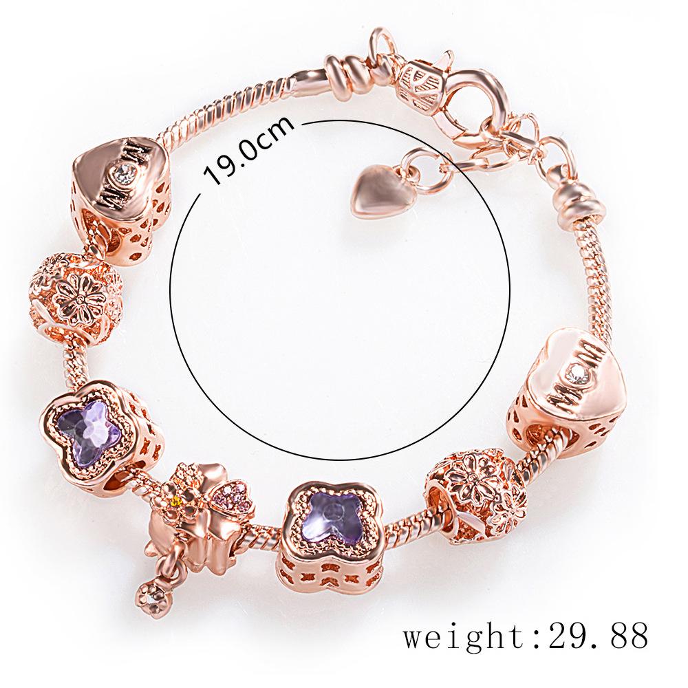 Individually Packed Rose Gold Beads Bracelet Pretty Diy Beads Bracelet for Women Gift