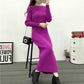 Thick Long Sweater Dress Women Half-high Autumn Winter Sweater Dress Female Casual Loose Knit Dress