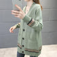 Spring and Autumn Knitted Cardigan Sweater Mid-length Casual Top Loose Outer Wear Women's Jacket