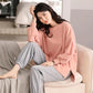 Women Pajamas Set Long Sleeve Pyjamas Suit Spring Autumn Sleepwear Winter Home Wear Loose Casual Pullover Round Neck Cute Nightwear Tops Pants