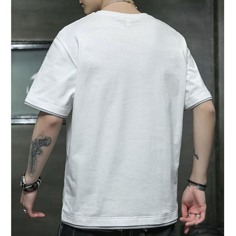 Summer Tees Men Shirts Graphic T-shirts Solid Color Casual Jumpers Half Sleeve Overshirt Stretch Male Clothing New Arrival 2022