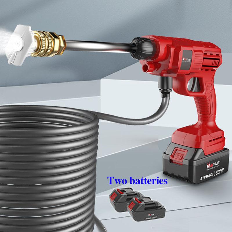 218VF Luxury Wireless Car Wash Gun Set Electric Pesticide Spraying Machine High Pressure Water Gun with Two Batteries