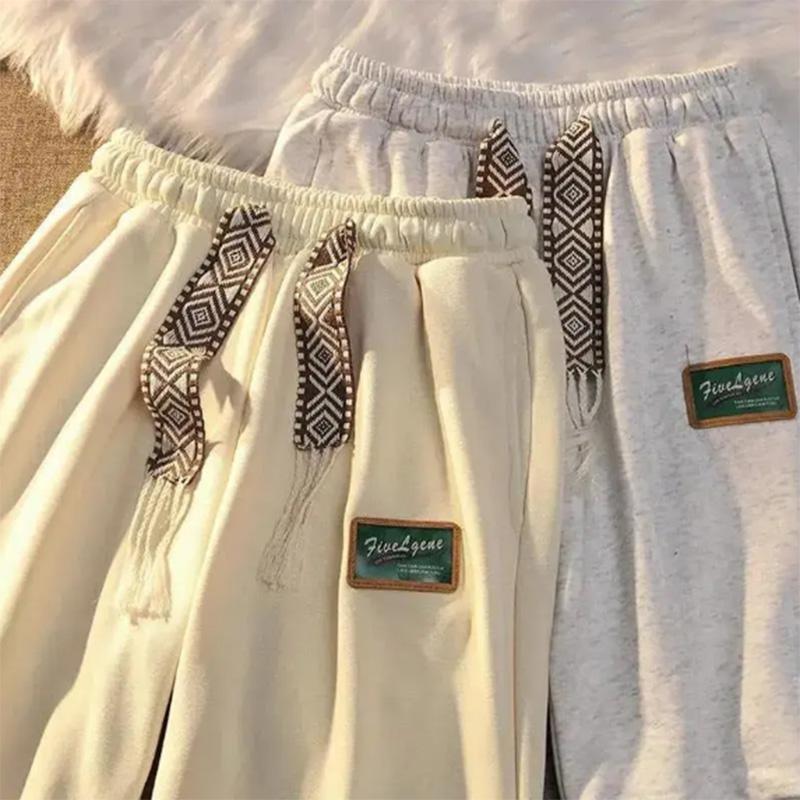 Casual Design Sports Shorts Women's Waist Drawstring Print Pattern Summer Loose All-match Five Points Shorts