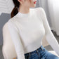 Pofulove Autumn Winter Female Half-high Collar Sweater Long-sleeved Top Bottoming Base Inside Wear