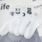 5 Pairs of Men's Cotton Hip-hop Style Skateboard Socks Cartoon Pattern Socks Breathable Soft Tube Socks