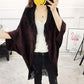 Loose Shawl Jacket Medium-length Women's Large-Size Knit Cardigan Cardigan Fringed Wild Cape Loose Large Fur Collar Knitwear Sweater Jacket