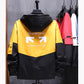 Men's Spring and Autumn Coat Sportwear Jacket Korean Trend Colorblock Print Hooded Jacket Loose Casual Bomber Jacket