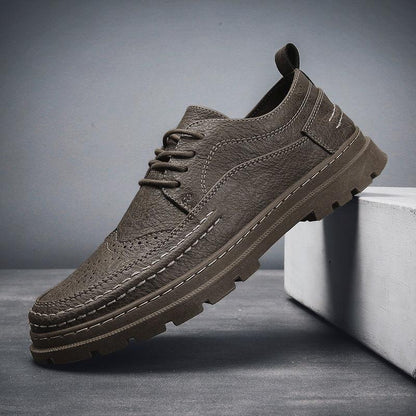 Summer Men's Business Casual Leather Shoes Non-slip Sole Brogue Shoes