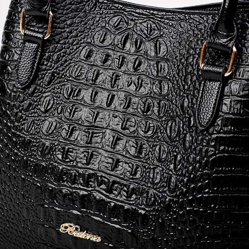Genuine Leather Cowhide Soft Leather Crocodile Pattern Portable Handbags European and American Fashion Atmospheric Casual Shoulder Bag