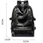 Student Large Capacity Backpack Men PU Leather Waterproof Outdoor Sports Travel Bag Computer Bag