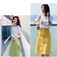 Fashion Skirt Summer Women Skirt Cotton Single-breasted Green Skirt Plus Size Casual Skirts Pocket Sexy Skirts Women