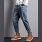 Men's Jeans Loose Straight Feet Simple and Versatile Ripped Feet Casual Nine-point Harem Pants